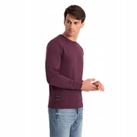 Bluzy męskie - Męska bawełniana bluza dresowa BASIC bordowa V3 OM-SSBN-0159 XL - miniaturka - grafika 1