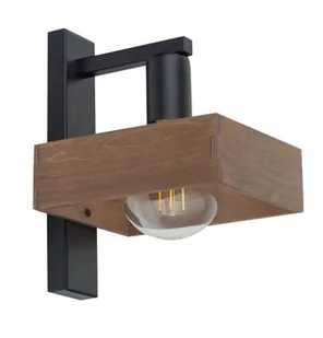 Sigma czarna lampa wisząca z drewnianym kloszem ROBIN 1 32215 lampa sufitowa pojedyncza do przedpokoju - Lampy sufitowe - miniaturka - grafika 2