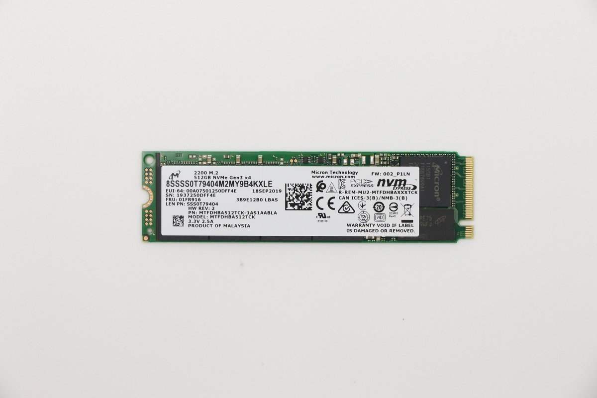 Lenovo Micron 2200 512Gb M.2 Pcie, 01Fr916