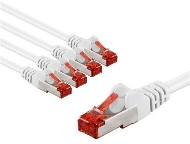 Goobay CAT 6 kabel krosowy, S/FTP PiMF, 5 m, biały, zestaw 5 - Długość kabla 5 m RB66645