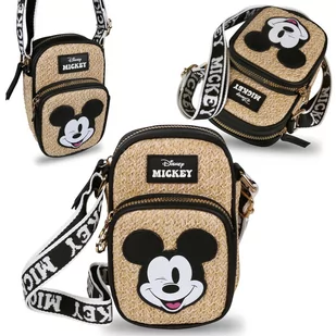 Myszka Mickey Disney Słomkowa, pleciona mini torebka/saszetka na pasku 18x7x12 cm - Torby męskie - miniaturka - grafika 1