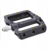 Pedały rowerowe - Funn Pedały Black Magic Czarne + Złote Piny - miniaturka - grafika 1