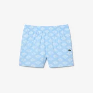 Kąpielówki męskie - Lacoste męskie dwukolorowe kąpielówki z nadrukiem monogramu - miniaturka - grafika 1