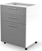 Szafki kuchenne - Kuchenna szafka dolna z szufladami jasny popiel połysk A3-L38 - miniaturka - grafika 1