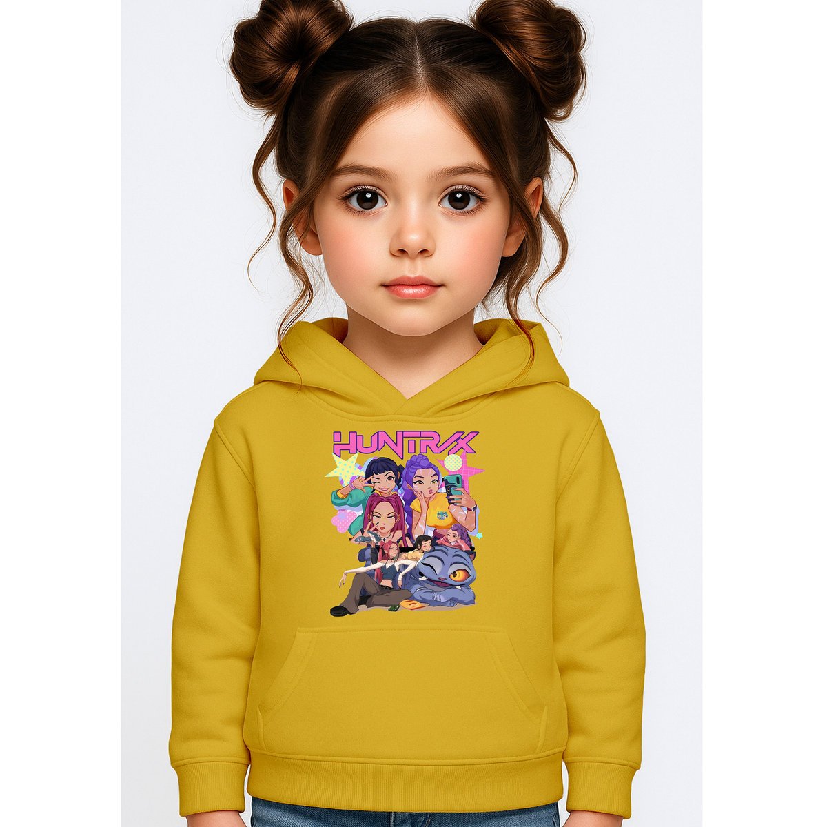 BLUZA DZIECIĘCA KPOP DEMON HUNTERS HUNTRIX 146-152 Z KAPTUREM BAWEŁNIANA