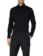Koszule męskie - Seidensticker Męska koszula biznesowa, niewymagająca prasowania koszula o bardzo wąskim kroju – X-Slim Fit – długi rękaw – kołnierz Kent, czarny (schwarz 39), 36 - miniaturka - grafika 1