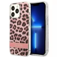 Etui i futerały do telefonów - Etui Guess do iPhone 13 Pro / 13 6,1" różowy/pink hardcase Leopard - miniaturka - grafika 1