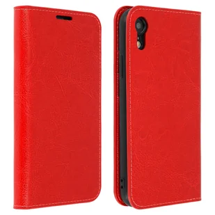 Etui Folio z prawdziwej skóry iPhone XR z miejscem na karty, stojak na wideo, czerwone - Etui i futerały do telefonów - miniaturka - grafika 1