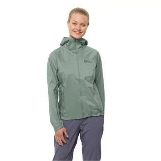 Kurtki damskie - Damska kurtka przeciwdeszczowa Jack Wolfskin PRELIGHT 2.5L JKT W picnic green - XS - grafika 1