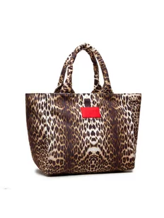 Guess Torebka Printed Canvas Beach Bag E2GZ04 WO00F Brązowy - Torby ekologiczne - miniaturka - grafika 1