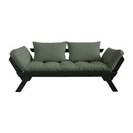 Sofy i kanapy - Sofa rozkładana z zielonym pokryciem Karup Design Bebop Black/Olive Green - miniaturka - grafika 1