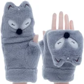 Rękawiczki - ZIMOWE RĘKAWICZKI ZABAWNE MORDKI LISEK - miniaturka - grafika 1