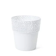 Donice - Pigmejka Osłonka do kwiatów Rosa, biała, 11,5x12 cm - miniaturka - grafika 1