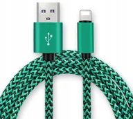 Kable USB - Kabel Przewód Pleciony Ładowarka Micro Usb 2M Sznurek Oplot Zielony Mocny - miniaturka - grafika 1