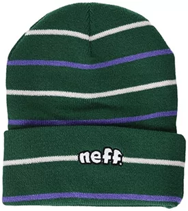 Neff Czapka męska Waldo Beanie, Zielony/paski, jeden rozmiar - Czapki męskie - miniaturka - grafika 1