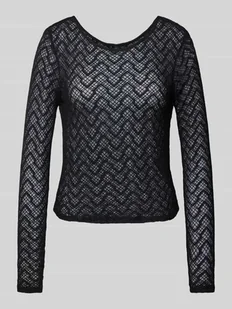 Bluzka z długim rękawem o kroju slim fit z mieszanki bawełny model ‘ANGILA’ - Bluzki damskie - miniaturka - grafika 1