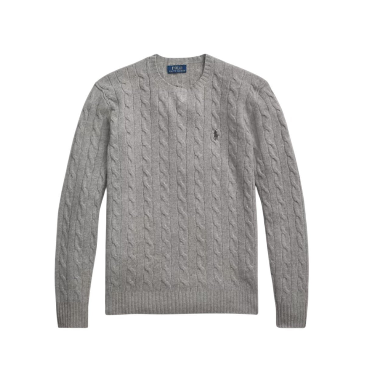 maglioni uomo ralph lauren - lscablecnpp long sleeve pullover - grigio