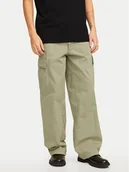 Spodnie męskie - Jack & Jones Spodnie materiałowe Bill 12269379 Beżowy Wide Leg - miniaturka - grafika 1