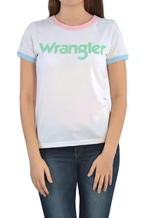 WRANGLER RINGER TEE REAL WHITE LOGO T-SHIRT DAMSKI - Koszulki i topy damskie - miniaturka - grafika 1