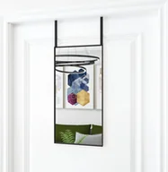 Lustra - Lustro drzwiowe czarne 30x60 cm szkło i aluminium - miniaturka - grafika 1