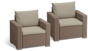 Fotele i krzesła ogrodowe - ALLIBERT Fotele ogrodowe California DUO, cappuccino, 83x68x72 cm, 2 szt. - miniaturka - grafika 1