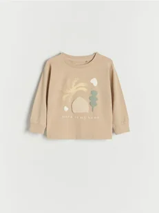 Reserved - Longsleeve oversize - beżowy - Bluzki dla niemowląt - miniaturka - grafika 1