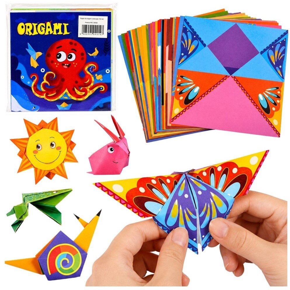 Lean Zestaw Do Origami Papier Kolorowy Książeczka Instruktażowa 100 Arkuszy Edukamp