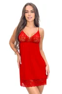 Bielizna nocna - Koszula nocna Lea czerwona - miniaturka - grafika 1