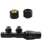 Zawory i kraniki - Zawór termostatyczny 50mm TWINS czarny strukturalny prawy Cu - miniaturka - grafika 1