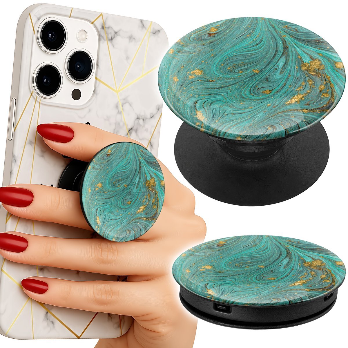 Uchwyt do telefonu Popsocket na palce / stojak - MARMUREK DAMSKIE WZORY