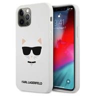Etui i futerały do telefonów - Karl Lagerfeld Choupette Head Silicone - Etui iPhone 12 / iPhone 12 Pro biały - miniaturka - grafika 1