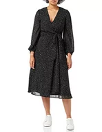 Sukienki - Tommy Hilfiger Damska sukienka Georgette Wrap Midi Dress Ls, Th Polka Dot/Black White, 32 - miniaturka - grafika 1