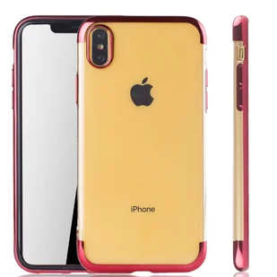 Etui na telefon komórkowy Apple iPhone XS Max Red - Clear - TPU Silicone Case Backcover w kolorze przezroczystej czerwieni - Etui i futerały do telefonów - miniaturka - grafika 1