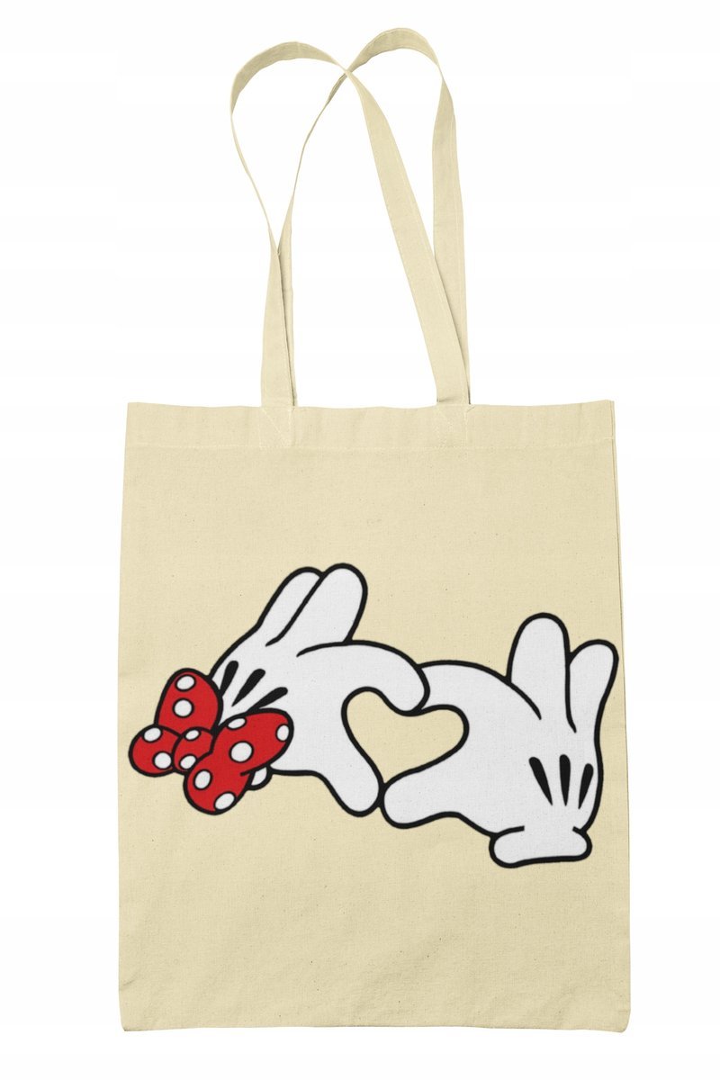 Torba Shopper-materiał-na ramie-myszka miki-minnie