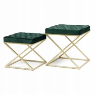 Zabawki zręcznościowe - Pufa siedzisko butelkowa zieleń złota komplet 2szt - miniaturka - grafika 1