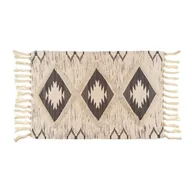 Dywaniki łazienkowe - Dywanik Boho 60 x 90 cm romby czarno-beżowy - miniaturka - grafika 1