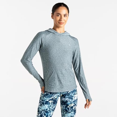 Dare2B Damska bluza z kapturem Sprint City Casual Tops, lekka, odprowadzająca pot i antybakteryjna - idealna do aktywności na świeżym powietrzu, treningu i odzieży sportowej, szara
