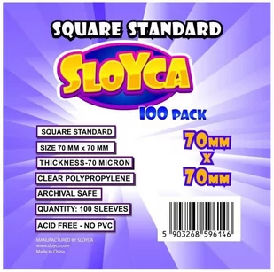 SLOYCA Koszulki Square Standard 70x70mm (100szt) - Akcesoria do gier planszowych - miniaturka - grafika 1