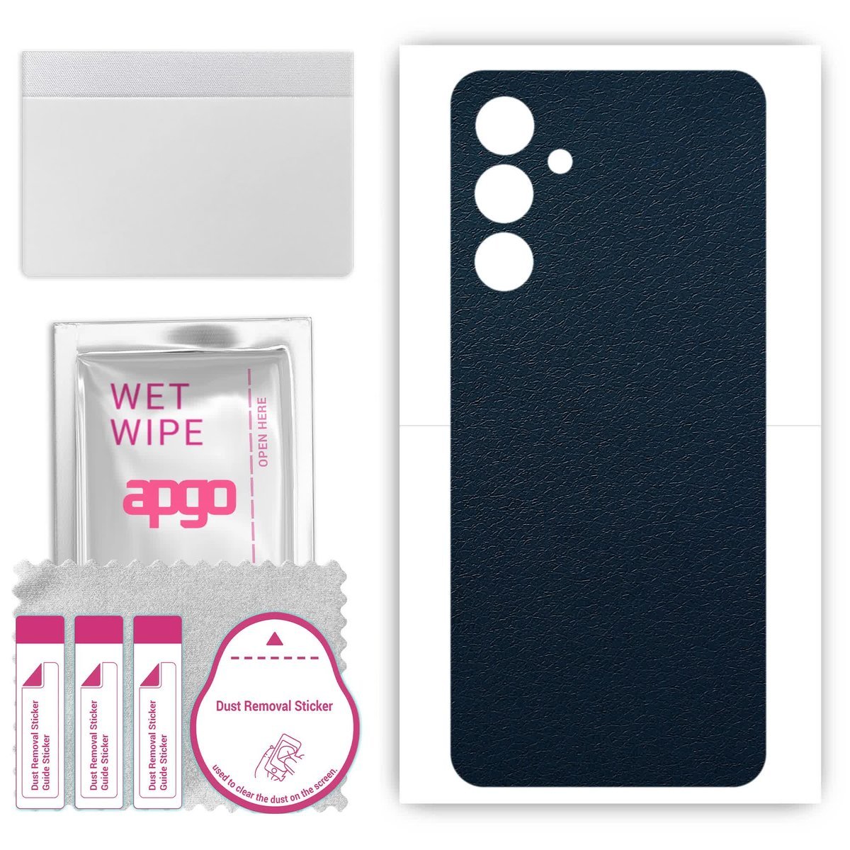 Folia naklejka skórka strukturalna na TYŁ do Samsung Galaxy A14 5G - Skóra Granatowa - apgo SKINS