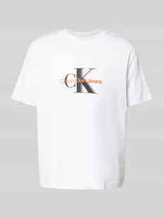 T-shirt z nadrukiem z logo i okrągłym dekoltem - Koszulki męskie - miniaturka - grafika 1