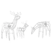 Oświetlenie świąteczne - Shumee Zestaw 3 dekoracji ogrodowych LED ruchomy renifer 76 cm biały MIKKELI 295415 - miniaturka - grafika 1