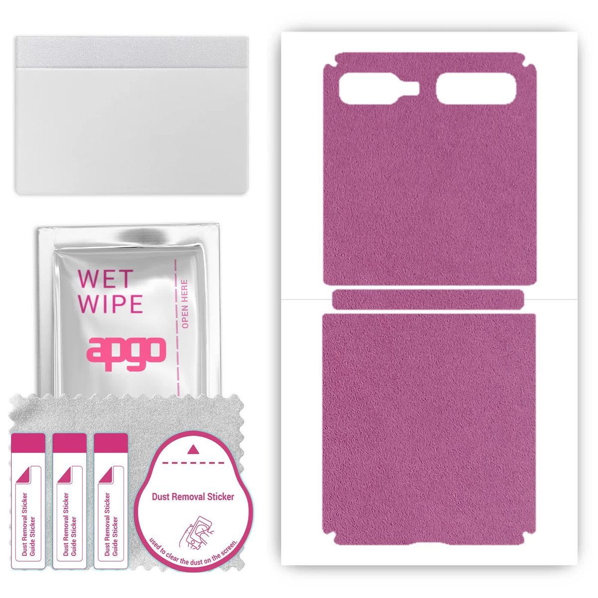 Folia naklejka skórka strukturalna na TYŁ Zamsz do Samsung Galaxy Z Flip 5G (first model 5G) - Zamsz Fioletowy - apgo SKINS