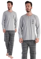 Piżamy damskie - Piżama Męska bawełna z długim rękawem Vienetta L - miniaturka - grafika 1