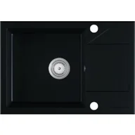 Zlewozmywaki - EOS Zlewozmywak granitowy ADRIA czarny mat (z ociekaczem) - miniaturka - grafika 1