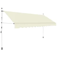 Markizy - vidaXL Markiza zwijana ręcznie, 400 cm, kremowa - miniaturka - grafika 1