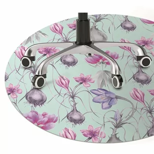 Mata na podłogę pod krzesło Krokusy z cebulami fi100 cm - Podnóżki, podpórki, podkładki - miniaturka - grafika 1