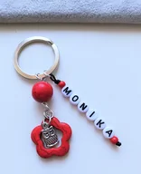 Breloki - Brelok Breloczek Czerwony Sowa Kwiat Howlit Imię - miniaturka - grafika 1
