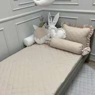 Koce i narzuty dla dzieci - PIKOWANA NARZUTA 90x180cm BEŻOWA - miniaturka - grafika 1