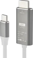 Kable komputerowe i do monitorów - RoGer FT-H05 USB-C to HDMI UltraHD 4K@30Hz Cable 2m / white - miniaturka - grafika 1