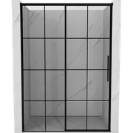 Ścianki i drzwi prysznicowe - Mexen Rox drzwi prysznicowe rozsuwane lewe 150 cm, czarna kratka, czarne - 8C2-150-000-70-77-L - miniaturka - grafika 1